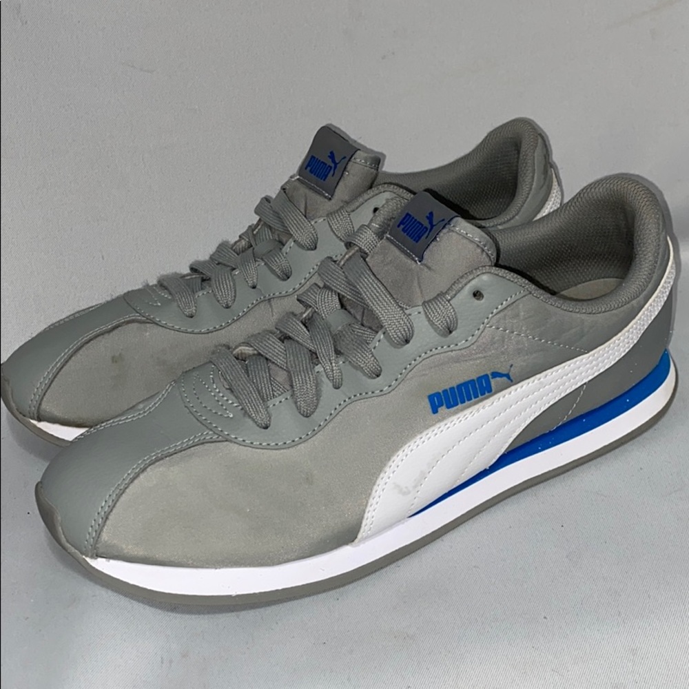 Puma men’s gray blue white sneakers size 11